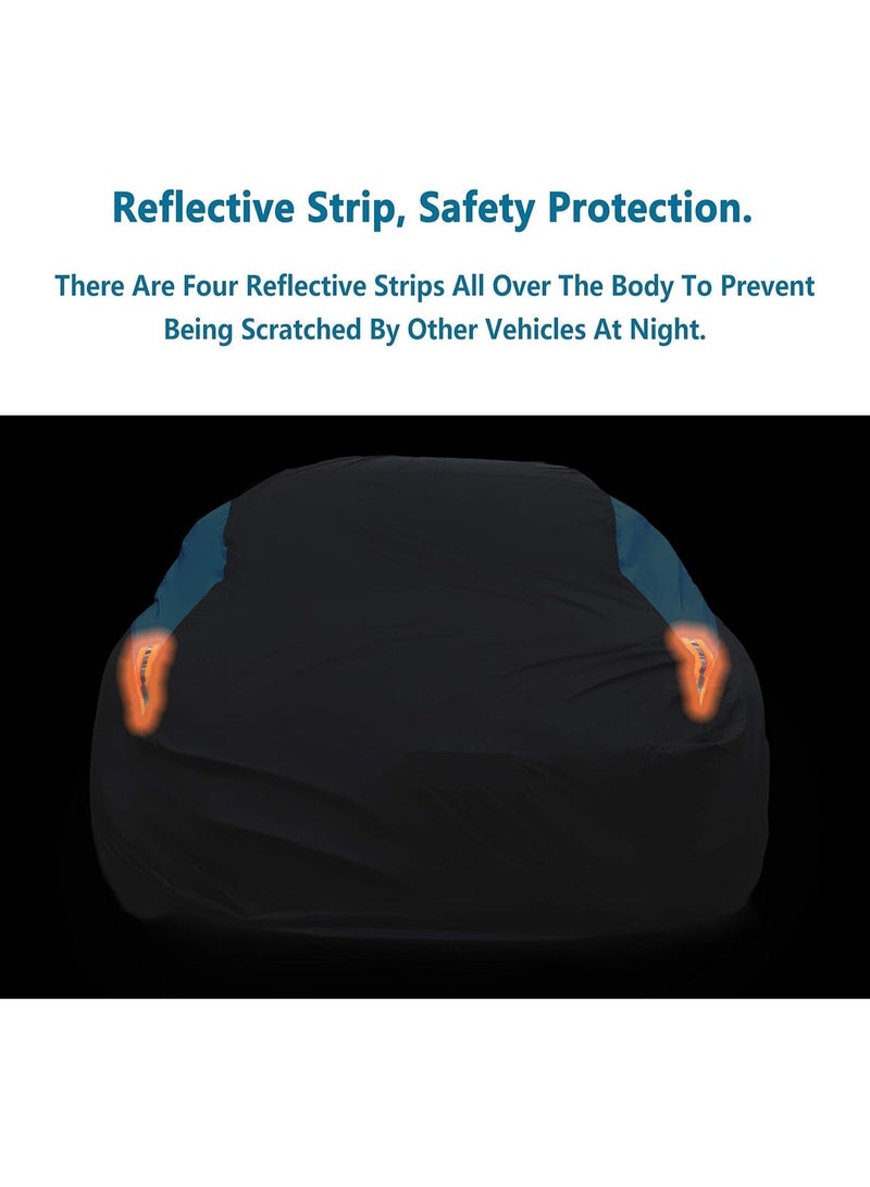 BUANIERT Waterproof Car Cover All Weather Snowproof UV Protection Windproof Outdoor Full car Cover, Universal Fit for Sedan (Fit Sedan Length 470*180*150CM) - Image 5