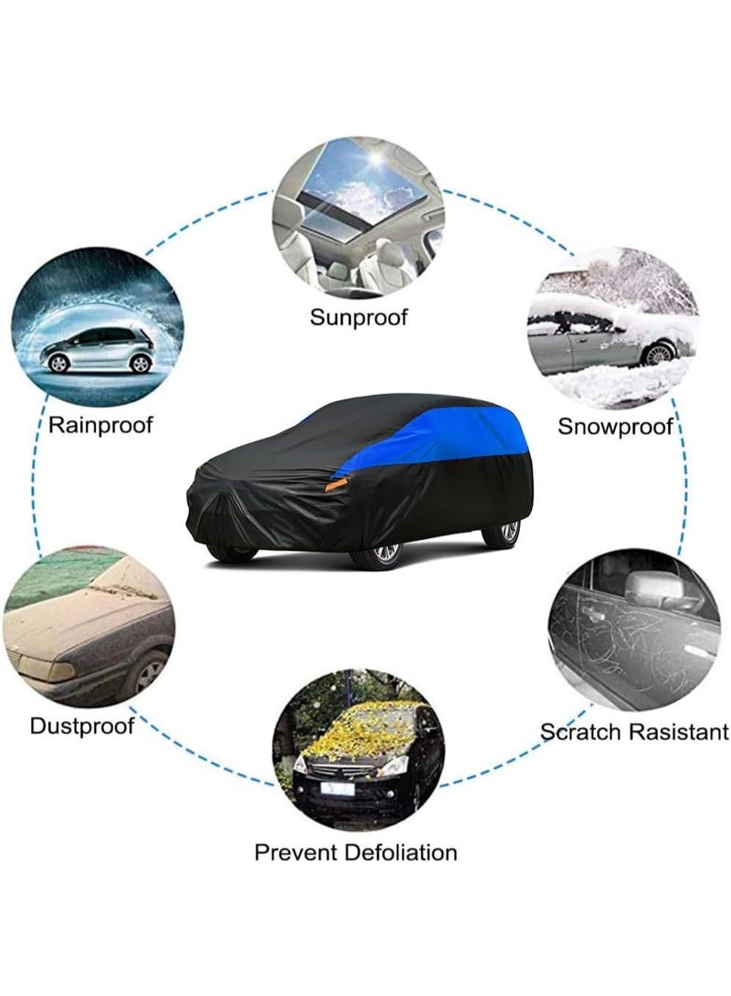 BUANIERT Waterproof Car Cover All Weather Snowproof UV Protection Windproof Outdoor Full car Cover, Universal Fit for Sedan (Fit Sedan Length 470*180*150CM) - Image 3