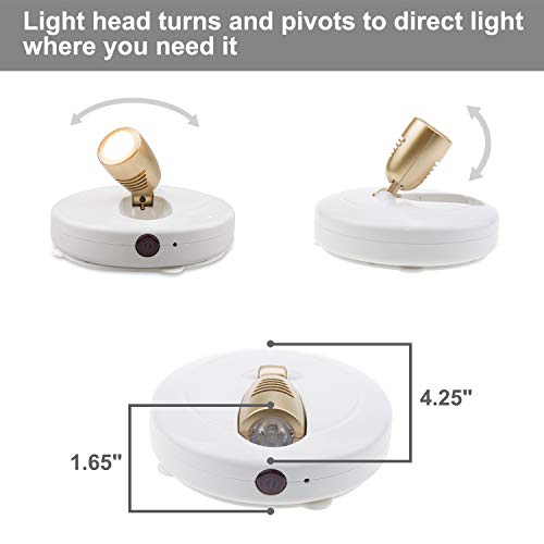 BIGLIGHT Spotlight Battery Operated, LED Puck Light, Dimmable Uplight with Remote, Stick on Accent Light for Painting Picture Wall Artwork Photo Portrait Closet Plants, Warm White, 2 Pack - Image 2