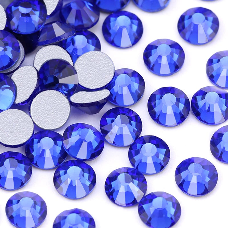 Dowarm 1440 Pieces SS4 Flatback Rhinestones 15MM Flatback Nail Crystal Rhinestones for Craft Nails Dance Costumes Non Hotfix Rhinestones SS4  15MM BlueSapphire