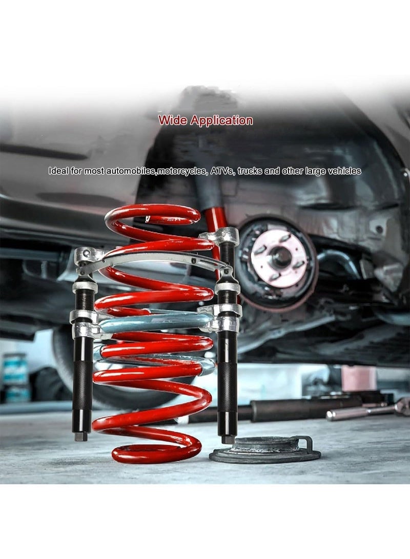 مجموعة من 3 قطع من أدوات ضغط زنبركات الدعامة الحلزونية لامتصاص الصدمات للسيارات، مجموعة أدوات شديدة التحمل من الفولاذ السبائكي مع قبضة مانعة للانزلاق وقضبان قابلة للتعديل - مُخمّدة ومعززة للسلامة - Image 2