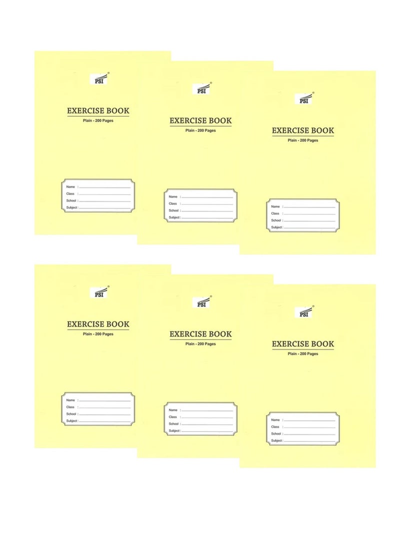 Psi - 6-Piece Plain Exercise Notebook 200 Pages - Image 1