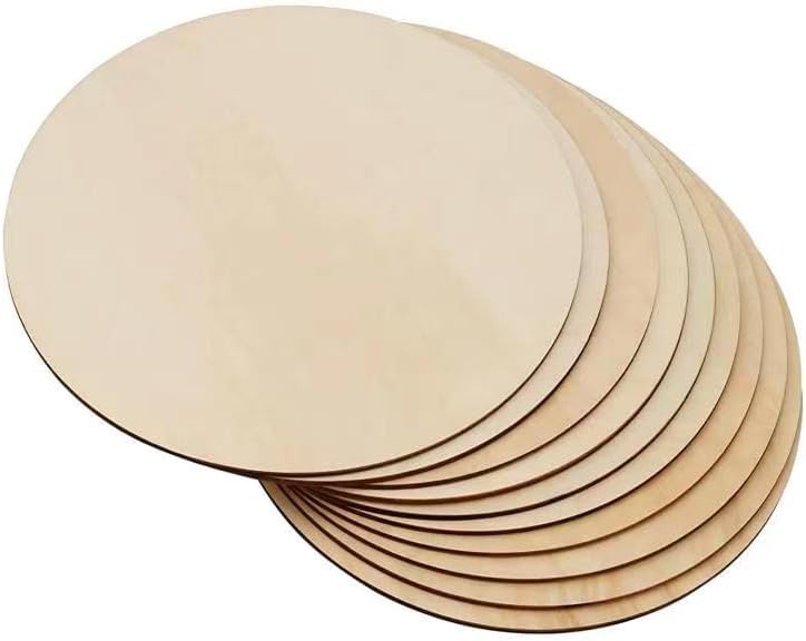 Haoser لوح MDF دائري من خشب الصنوبر بسمك 2.5 مم، 3 بوصة، لوح MDF للفنون والحرف، شرائح خشبية دائرية غير مكتملة للفن الراتنجي، فن الماندالا، الحرق على الخشب، الرسم (3 بوصة، مجموعة من 5) - Image 1