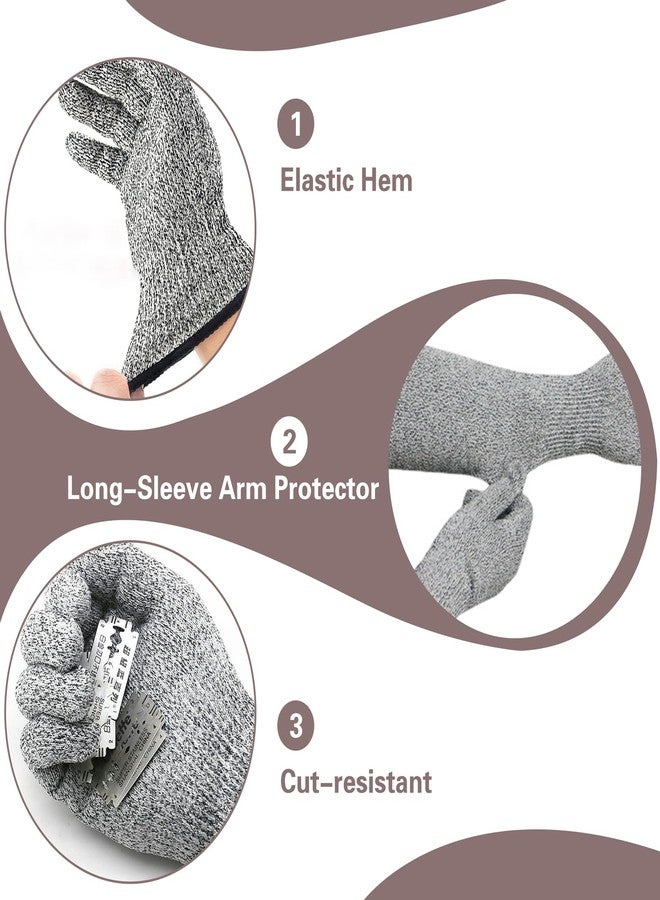 Hiyoo 2 Pairs Pet Handling Gloves, 15.74'' Extra-Long & 7.87'' Short Anti-Scratch & Bite Resistant Protection Pet Grooming Arm Sleeves for Dogs, Cats & Birds (Gray) - Image 4