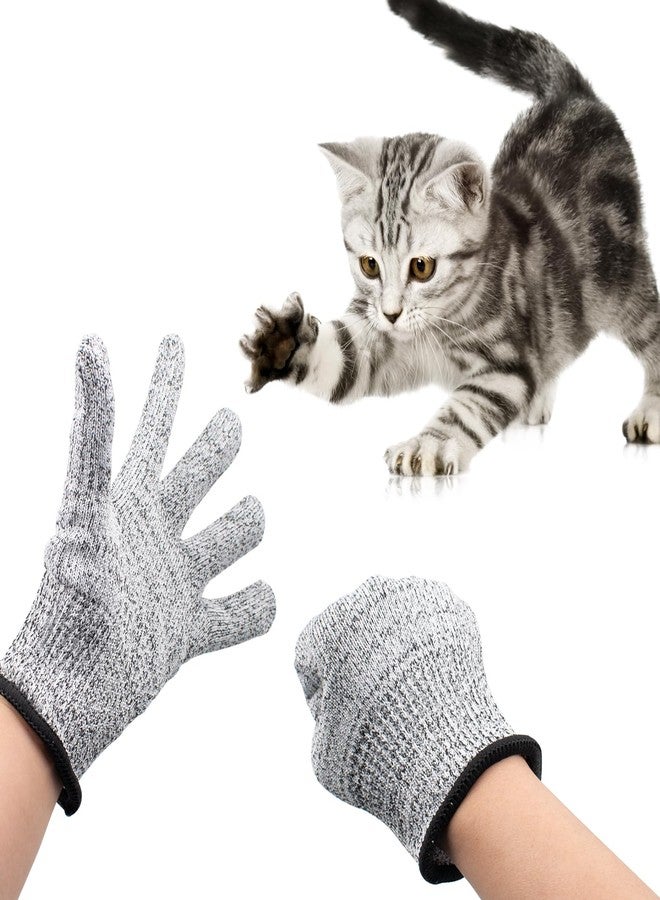 Hiyoo 2 Pairs Pet Handling Gloves, 15.74'' Extra-Long & 7.87'' Short Anti-Scratch & Bite Resistant Protection Pet Grooming Arm Sleeves for Dogs, Cats & Birds (Gray) - Image 3