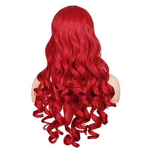 ColorGround Long Curly Cosplay Wig with 2 Ponytails (Red) - Image 5