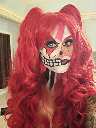 ColorGround Long Curly Cosplay Wig with 2 Ponytails (Red) - Image 3