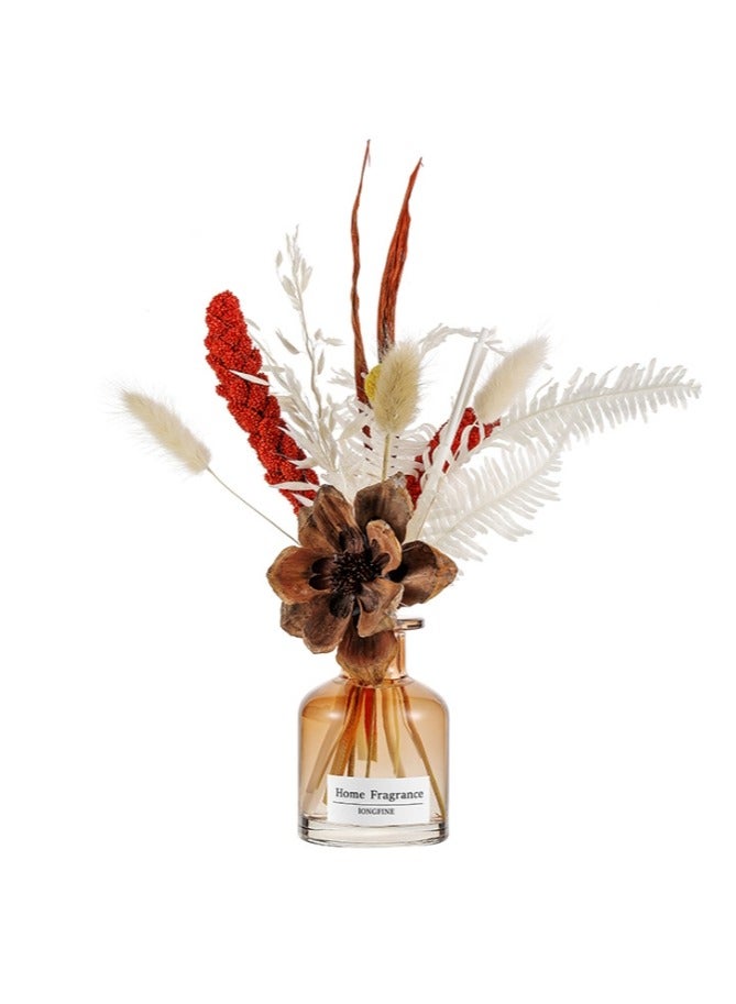 OASIS-TH Flower Reed Diffuser Set Scent Diffuser With Sticks Home Fragrance Flower Diffuser For Home Office Bathroom Shelf Decor  Rose Scent 120 ml 
