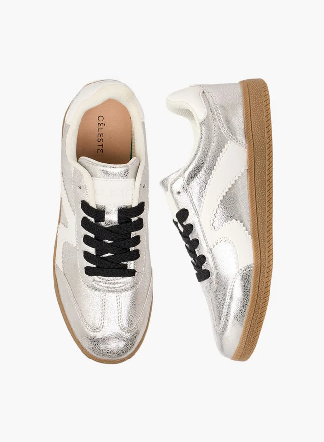 سيليست Women's Panelled Sneakers with Lace-Up Closure