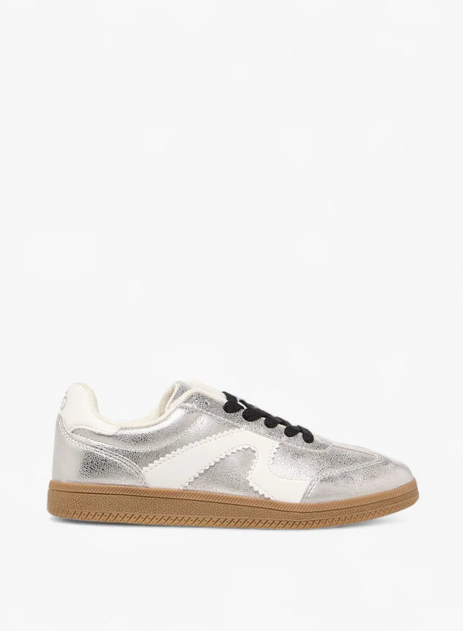 Celeste Women's Panelled Sneakers with Lace-Up Closure