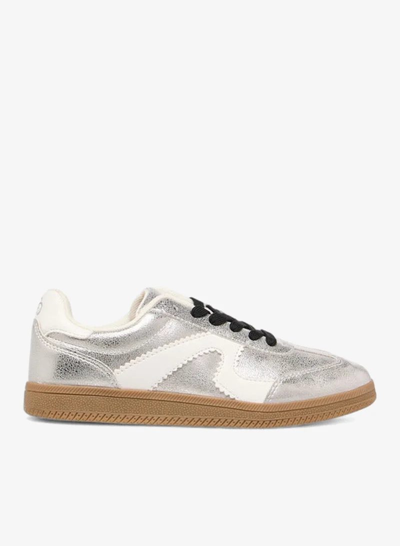 Celeste Women's Panelled Sneakers with Lace-Up Closure