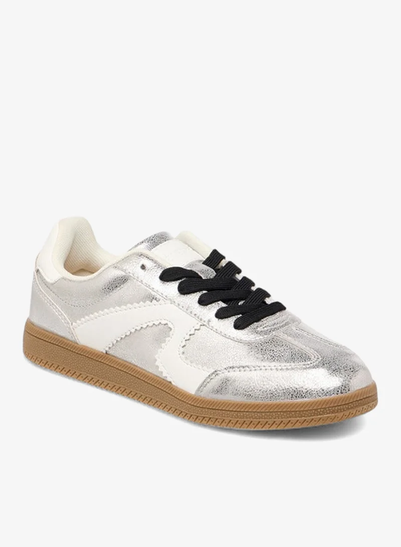 Celeste Women's Panelled Sneakers with Lace-Up Closure