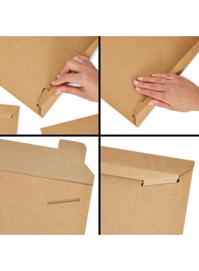 Juvale 25-Pack Brown Rigid Mailers That Stay Flat 13X18, Bulk Kraft Paper Sturdy Cardboard Envelopes, 450 Gsm For Shipping Photos, Packing Documents, Gift Cards, Cds, Art Prints  - Image 4