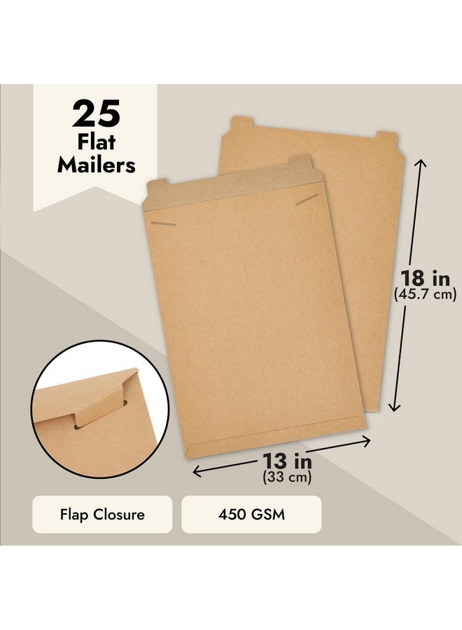 Juvale 25-Pack Brown Rigid Mailers That Stay Flat 13X18, Bulk Kraft Paper Sturdy Cardboard Envelopes, 450 Gsm For Shipping Photos, Packing Documents, Gift Cards, Cds, Art Prints  - Image 3