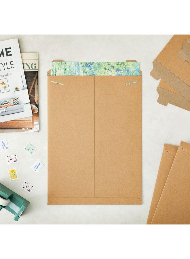 Juvale 25-Pack Brown Rigid Mailers That Stay Flat 13X18, Bulk Kraft Paper Sturdy Cardboard Envelopes, 450 Gsm For Shipping Photos, Packing Documents, Gift Cards, Cds, Art Prints  - Image 2