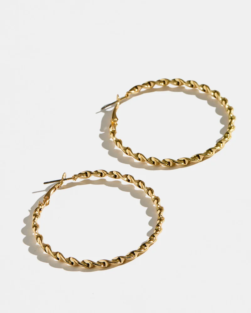 Redtag Women Gold Embellished Earrings Set (3 Pairs)