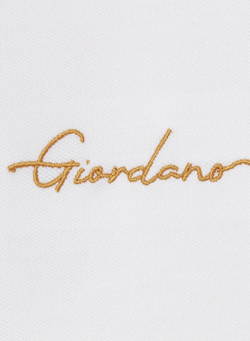 GIORDANO Men's Classic Slim Fit Polo with Signature Embroidery