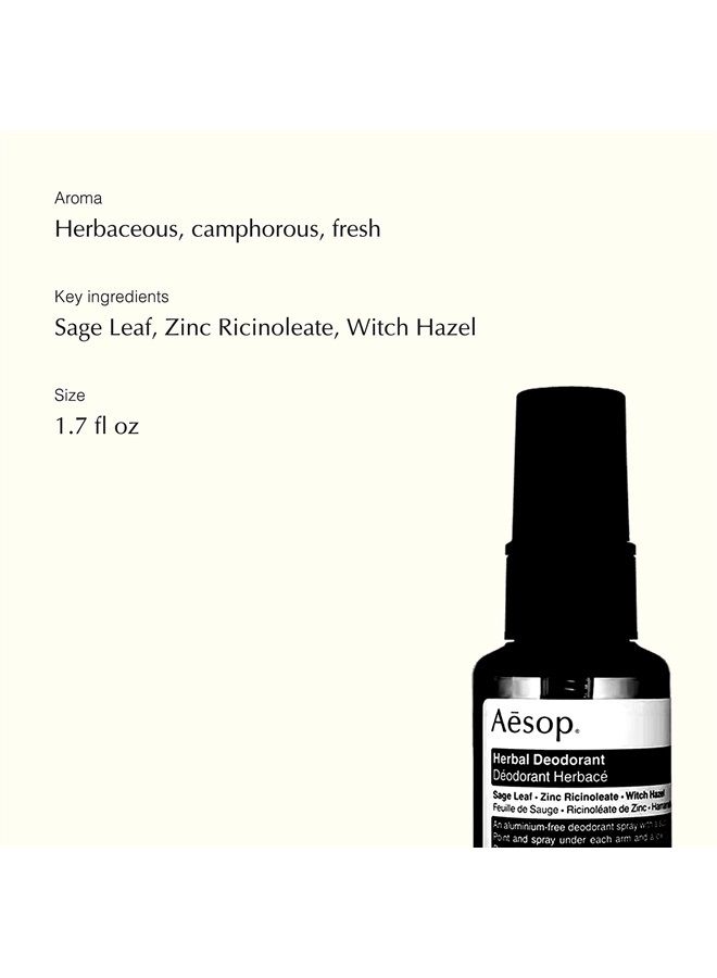 Aesop Herbal Deodorant | 1.7 fl oz | Paraben, Cruelty-free & Vegan