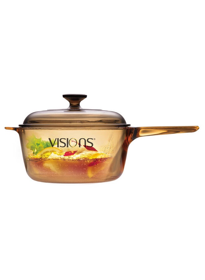 Visions Amber Glass Pot 2.5l Single Handle Pot Milk Pot Soup Pot Stew Pot High Temperature Resistant Direct Fire Vsp-2.5 - Image 2