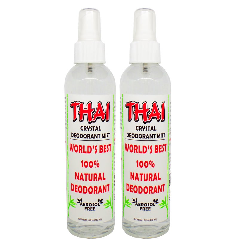 Thai Deodorant Stone Crystal Mist Natural Deodorant Spray 8 oz. Bundle, Pack of 2 - Image 1