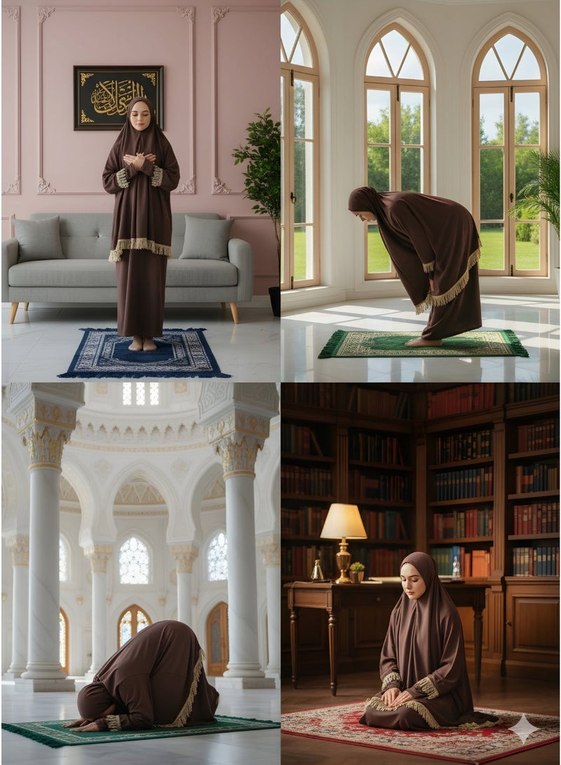 أولودينيز  اسدال صلاة للفتيات ، ملابس صلاة بقياس موحد يناسب جميع الاحجام ، خامة وتصميم مميز ، صناعة تركية - Image 1