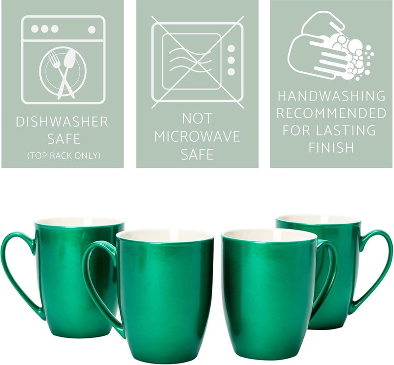 Elanze Designs Elanze Designs Silhouette State of New Jersey NJ Trenton Capital City Laser Engraved 10 Ounce Glossy Ceramic Classic Coffee Mug Hot Cold Beverage Cup Kitchen Drinkware Metallic Emerald Green  - Image 4