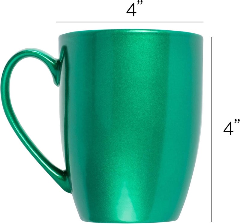 Elanze Designs Elanze Designs Silhouette State of New Jersey NJ Trenton Capital City Laser Engraved 10 Ounce Glossy Ceramic Classic Coffee Mug Hot Cold Beverage Cup Kitchen Drinkware Metallic Emerald Green  - Image 5