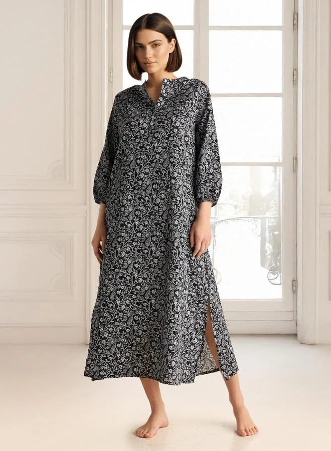 Splash FAV  Night Dress Long Sleeves Printed Cotton for Women | Best Price UAE
