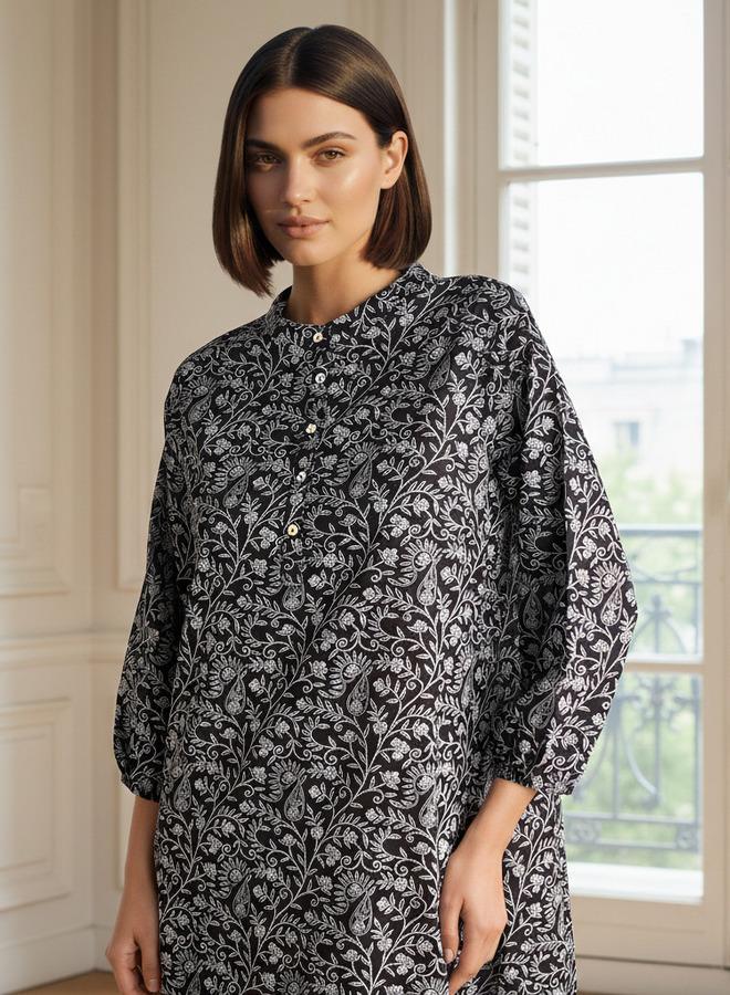 Splash FAV Night Dress Long Sleeves Printed Cotton - Image 4