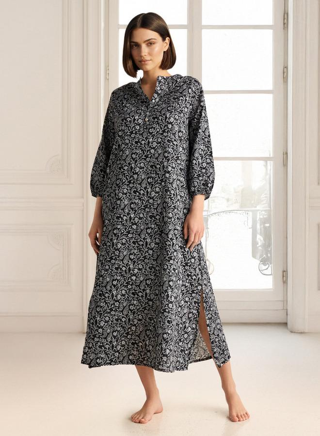 Splash FAV Night Dress Long Sleeves Printed Cotton - Image 3