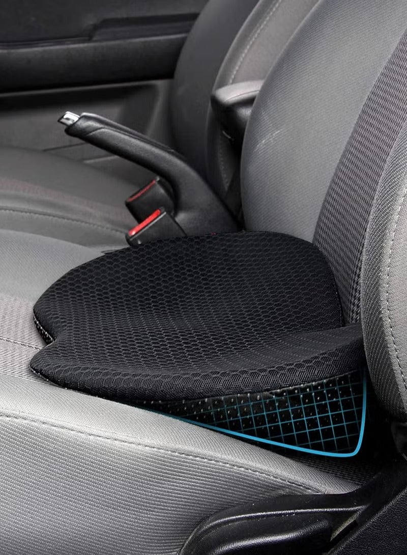 ريد ليف وسادة مقعد السيارة - وسادة مقعد سيارة من إسفنج الذاكرة - لتخفيف آلام عرق النسا وأسفل الظهر - وسائد مقعد السيارة للقيادة - أساسيات الرحلات البرية للسائقين (أسود) - Image 1