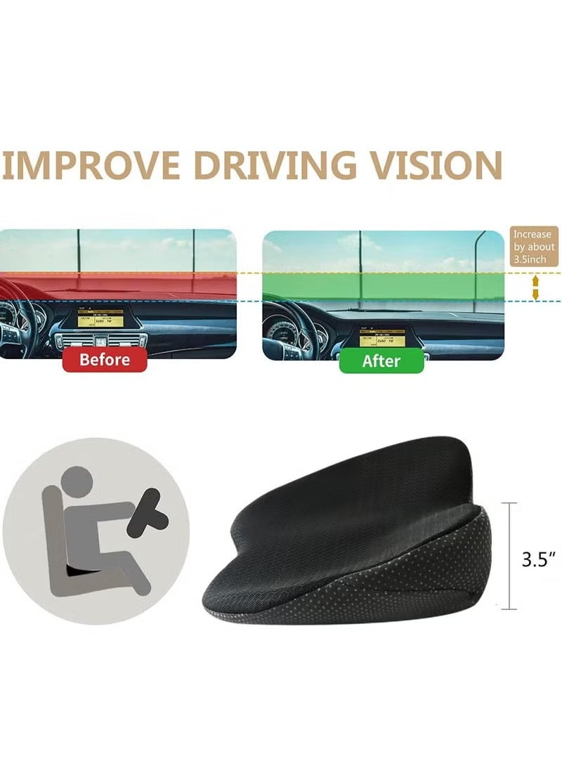 ريد ليف وسادة مقعد السيارة - وسادة مقعد سيارة من إسفنج الذاكرة - لتخفيف آلام عرق النسا وأسفل الظهر - وسائد مقعد السيارة للقيادة - أساسيات الرحلات البرية للسائقين (أسود) - Image 5