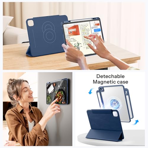 SPARIN Case for iPad Pro 13 inch 2025/2024-M4 M5 with Pencil Holder, Detachable Magnetic Hybrid Protective Case, Portrait/Landscape Stand, Auto Wake/Sleep -Navy Blue - Image 5