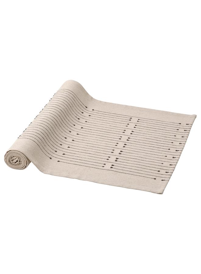 Zaboon Table-runner, dark grey/natural, 35x150 cm - Image 1