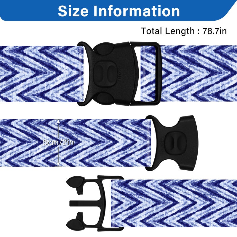 ZHOMA 2 Pack Luggage Straps for Suitcases, Adjustable Travel Belt with Double Lock and Quick Release Buckle, Heavy Duty Nylon Bag Packing Strap, Unique Identifiers Business Travel Accessories-Blue Wave - Image 3
