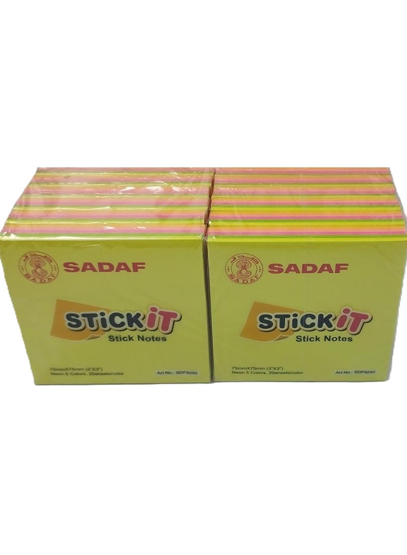Sadaf ملاحظات لاصقة 1200 ورقة بحجم 3x3 بوصة متعددة الألوان - Image 1