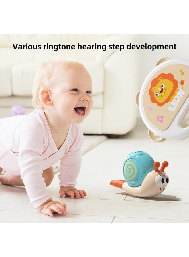 Cross Border Baby Music Rattle Toy Baby 5 Pce Suit Hand Drum Soft Glue Rattle Musical Instrument Combination-Color:Giraffe Sand Hammer (opp Bag) - Image 4