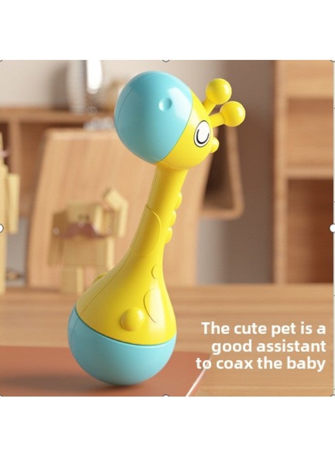 Cross Border Baby Music Rattle Toy Baby 5 Pce Suit Hand Drum Soft Glue Rattle Musical Instrument Combination-Color:Giraffe Sand Hammer (opp Bag) - Image 1