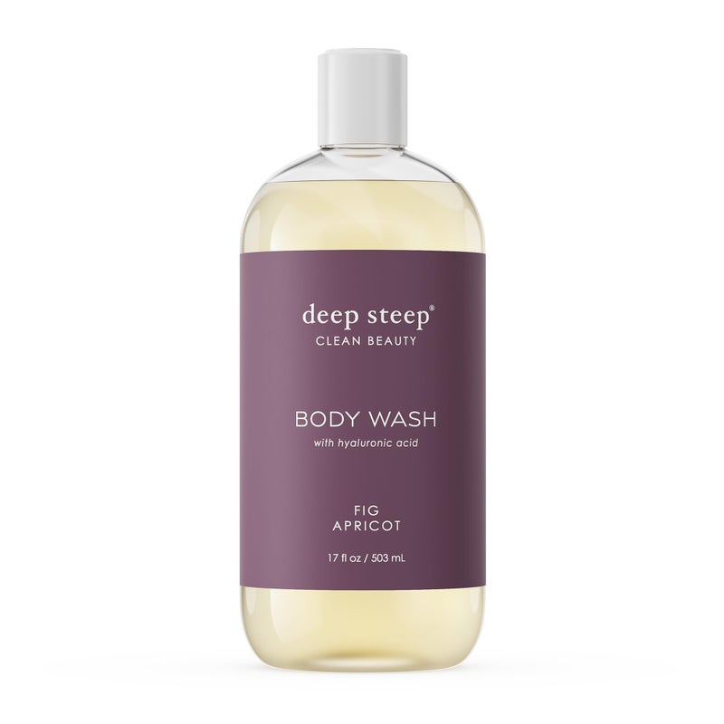 Deep Steep Body Wash, Fig Apricot, 17 oz â€“ Hydrating Shower Gel with Hyaluronic Acid, Shea Butter, Aloe Vera & Argan Oil â€“ Vegan, Clean Beauty, Clean & Refreshed Skin - Image 1