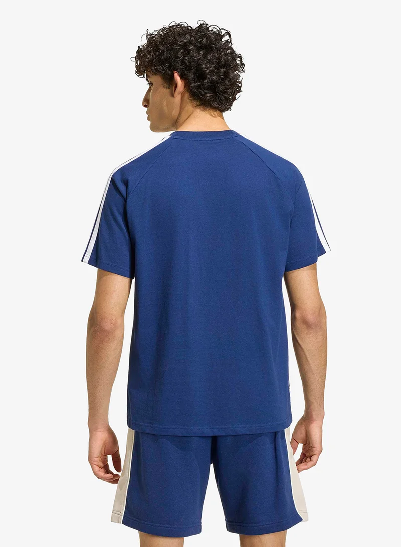 Adidas DKBLUE/WONALU/OWHITE Seasonal Essential Colorblock T-Shirt for Men | Best Price UAE