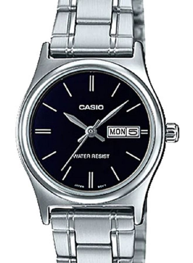 كاسيو ساعة للنساء بمينا لون اسود و سوار من الستانلس ستيل LTP-V006D-1B2UDF - Image 3