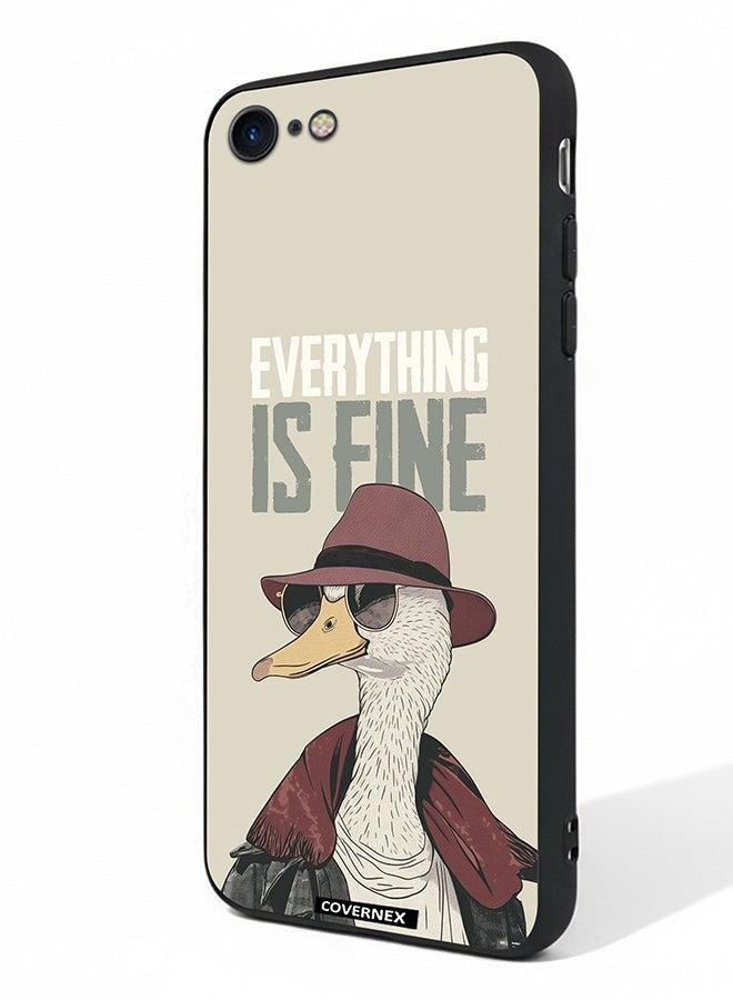 Covernex Apple iPhone 8 Protective Case Cover Printed Featuring Everything is Fine Stylish Ostrich - Image 1