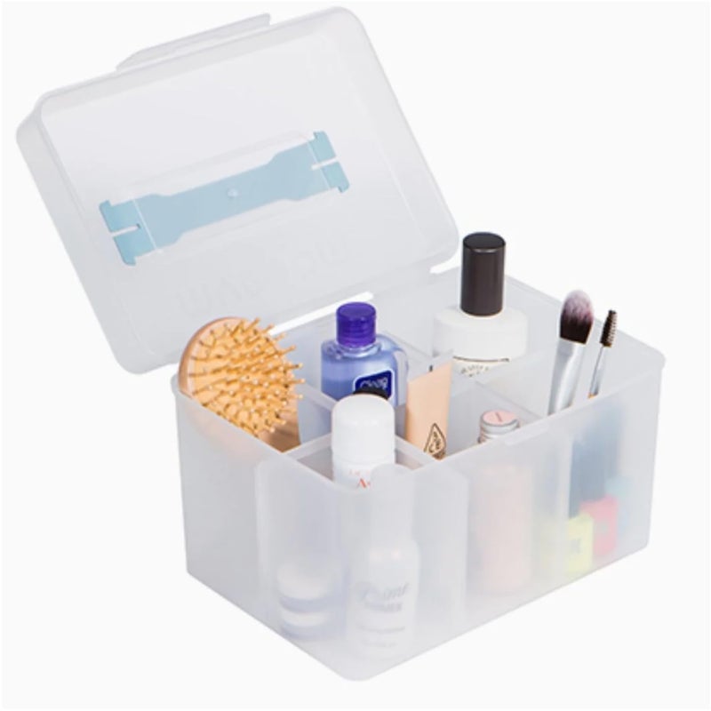 Litem My Cube Smog 6 Compartment Storage Unit with Lid Multiporpose Organiser for Kitchen Bathroom Desk Office Home - Image 3