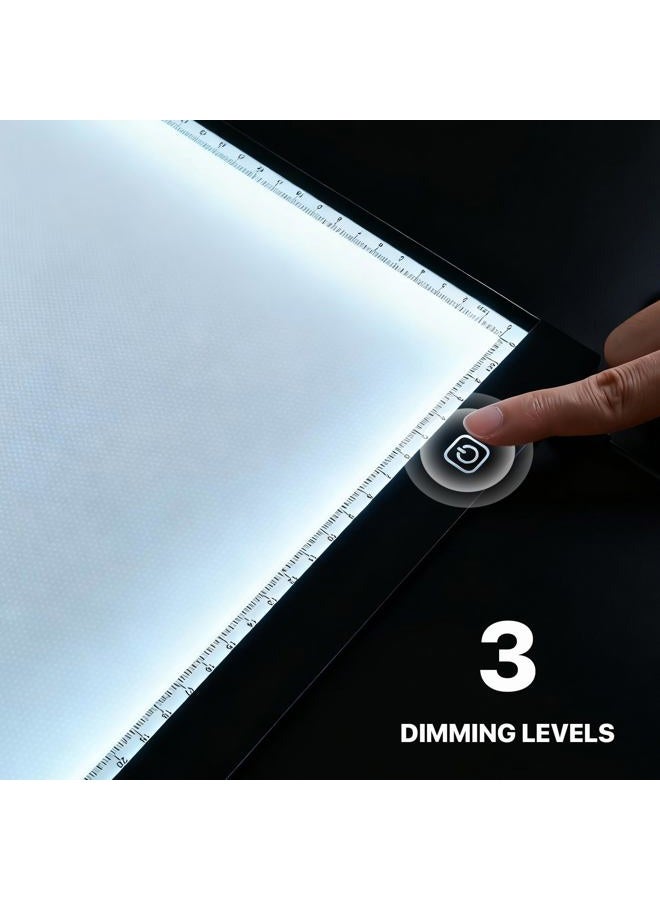 WELLFAR A3 LED Light Box for Tracing and Drawing - Ultra Thin Adjustable Light Table, USB Trace Light UP Pad Screen, Small Copy Board Tracer for Kids Artists, Sketching, Stenciling, and Art Crafting. - Image 3