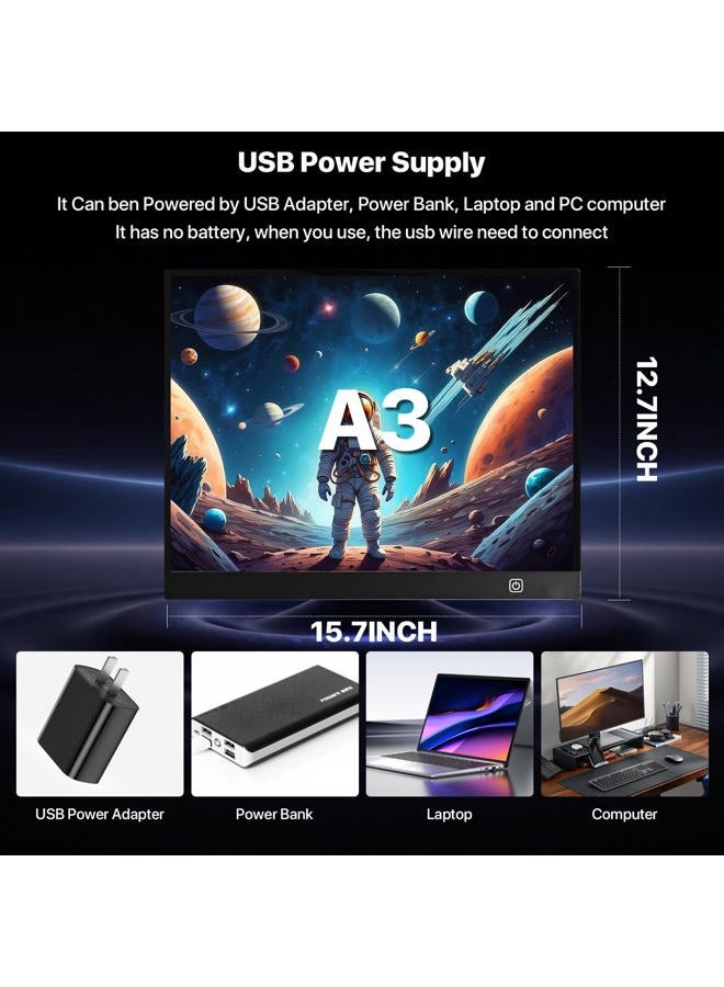 WELLFAR A3 LED Light Box for Tracing and Drawing - Ultra Thin Adjustable Light Table, USB Trace Light UP Pad Screen, Small Copy Board Tracer for Kids Artists, Sketching, Stenciling, and Art Crafting. - Image 2