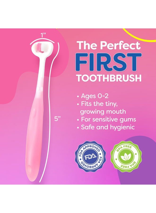 Trueocity Extra Soft Toddler Toothbrush with 10,000 Bristles, Toddler toothbrushes 1-2 Toothhugger High Efficient 3 Sides Baby Toothbrush, Infant Toothbrush, Toddler Toothbrushes 1-3, Baby Toothbrush (3 Pack) - Image 3