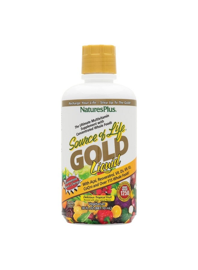 Nature's Plus Source Of Life Gold Multivitamin Liquid 30 Oz Supports Energy Production Healthy Immune System & Wellbeing Includes Vitamins D3 B12 K2 & Over 120 Whole Food Nutrients 30 Servings - Image 1