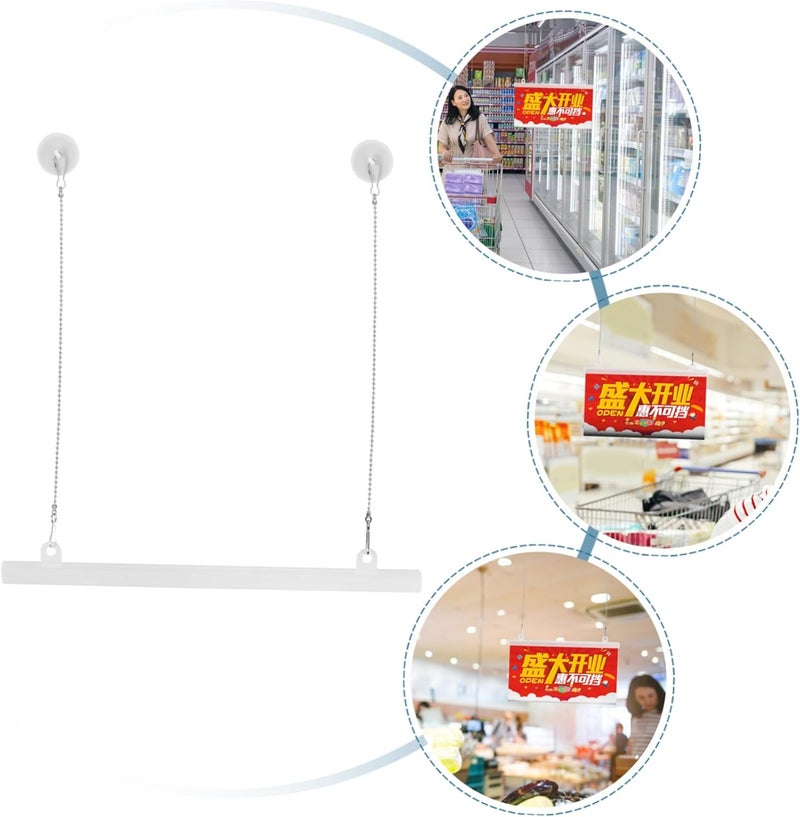 PRETYZOOM 8pcs Poster Hanging Pole Chain and Hook Artwork Hanger for Easy Poster and Flag Display Shops and Homes - Image 3