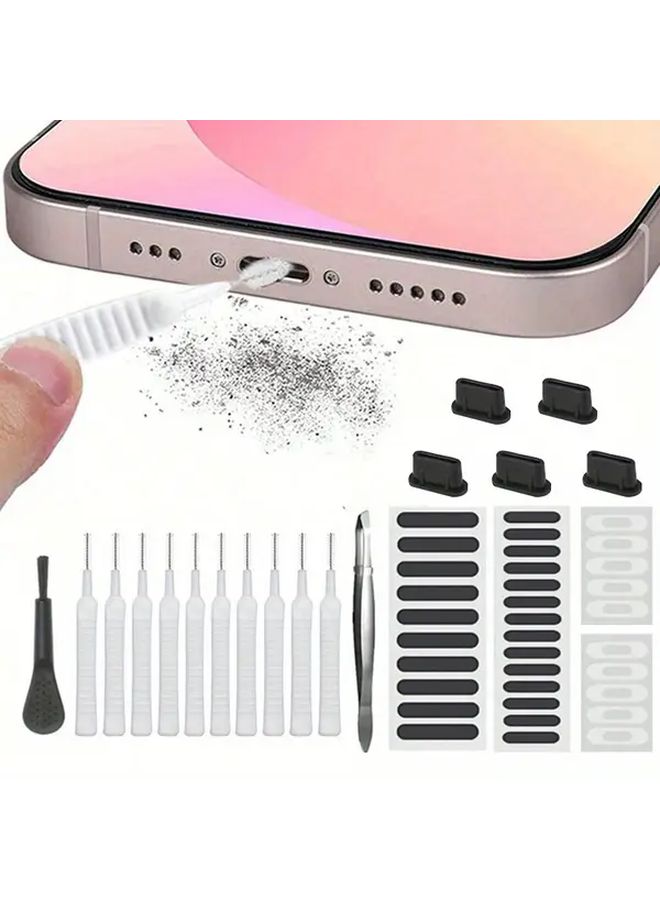 51 Pcs Type C Port Cleaning Kit Mobile Phone Speaker Charging Port Dust Plug Cleaner Brush - Image 1