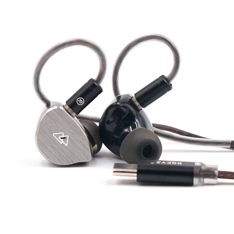 كي زد كابل وموصل Bqeyz BQ10 12mm PET Dynamic Driver HiFi in-Ear Wired Earphones IEMs 0.78mm 2Pin Detachable OFC Silver-plated Cable, Type C with Mic - Image 1